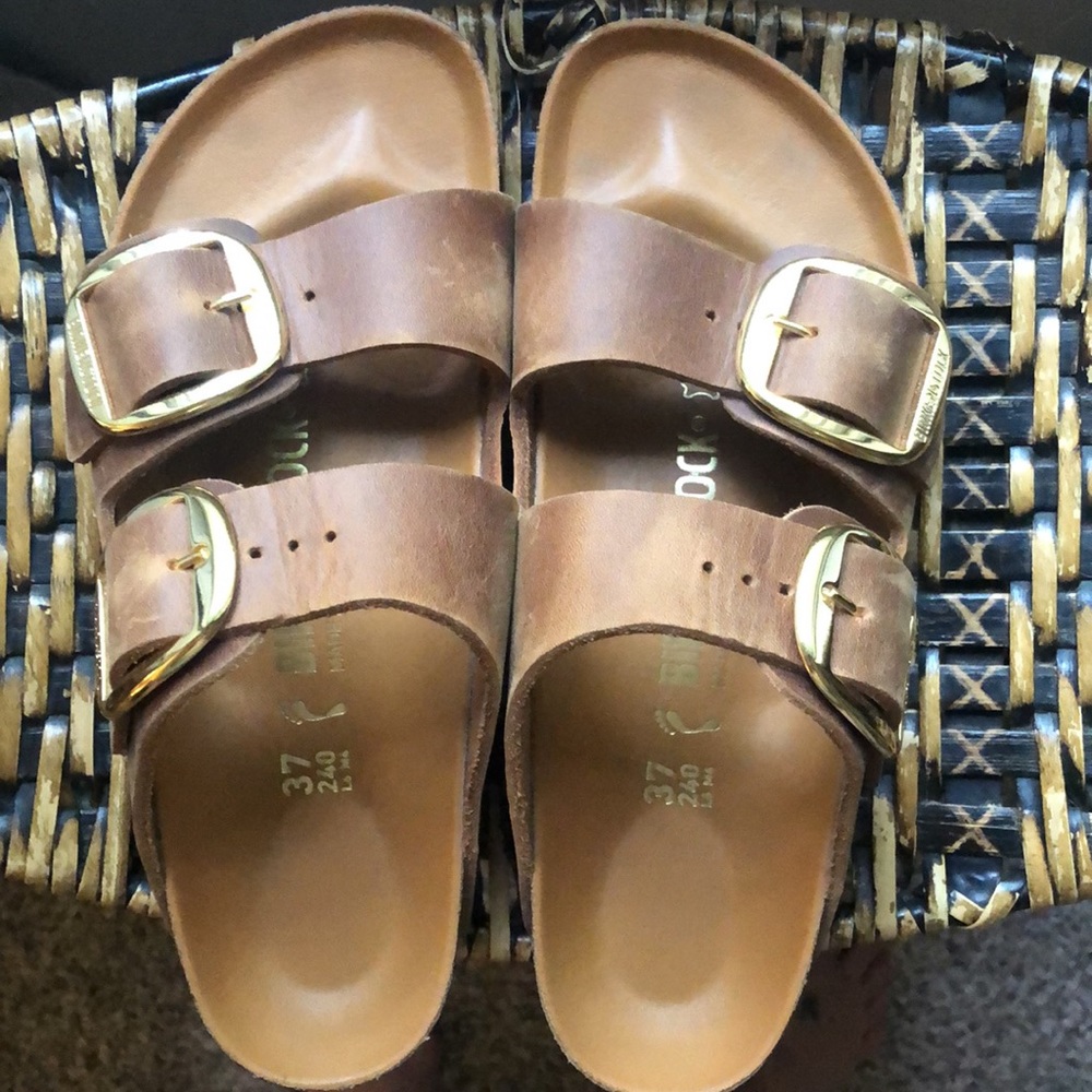 Birkenstock Arizona big buckle sandal - cognac -  size 37